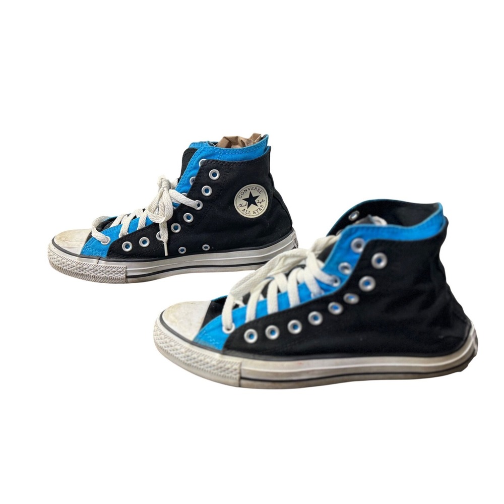 Converse Chuck Taylor All Star‎ Double Tongue High Top Black Blue Mens 9 Sneaker